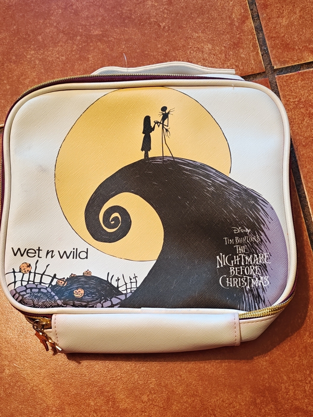 wet n wild The Nightmare Before Christmas Beige and Black Cosmetic Pouch